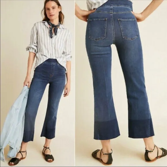 SPANX Cropped Flare Raw Hem Jeans Size Xs