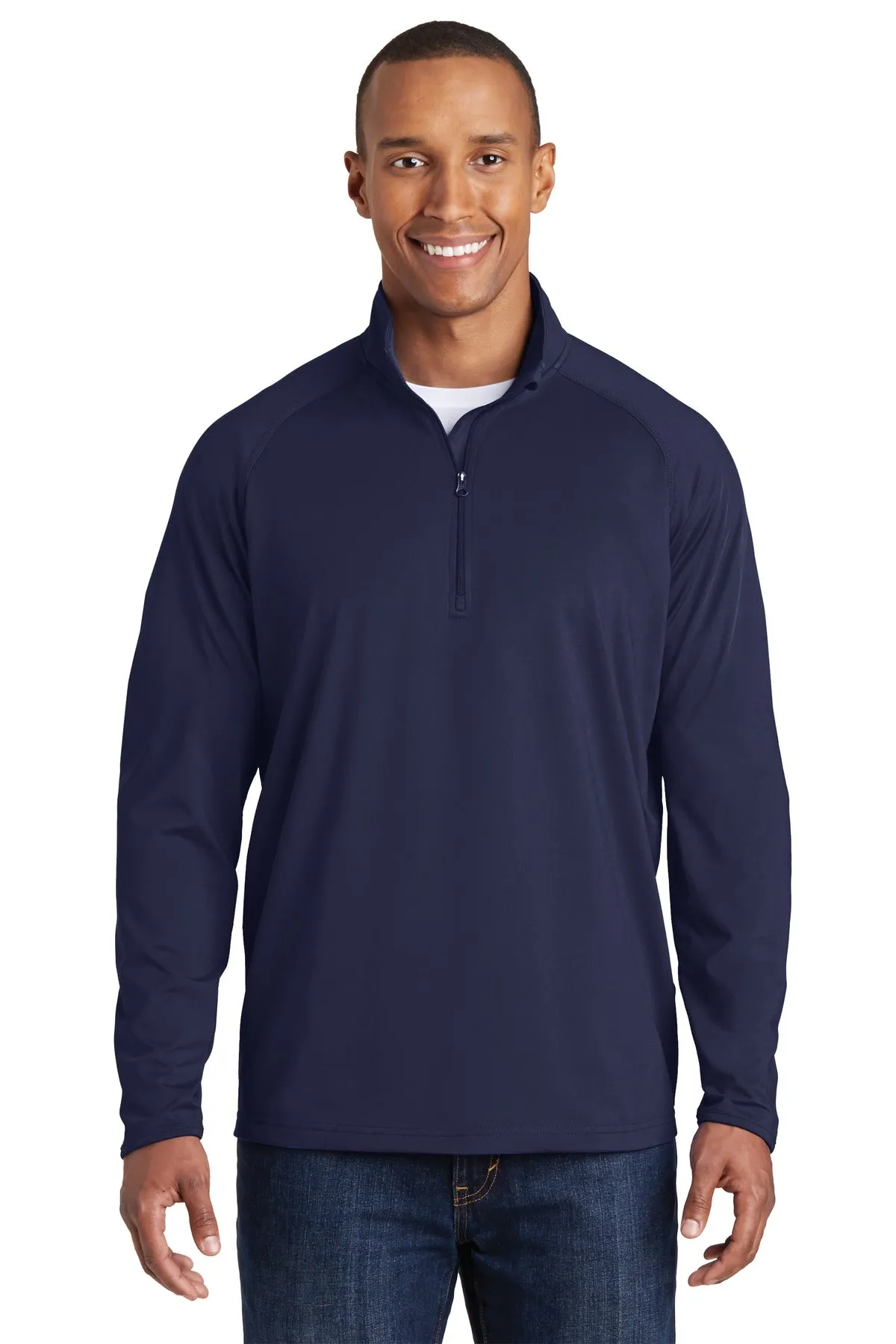 Sport-Tek Tall Sport-Wick Stretch 1/4-Zip Pullover. TST850 True Navy Tall