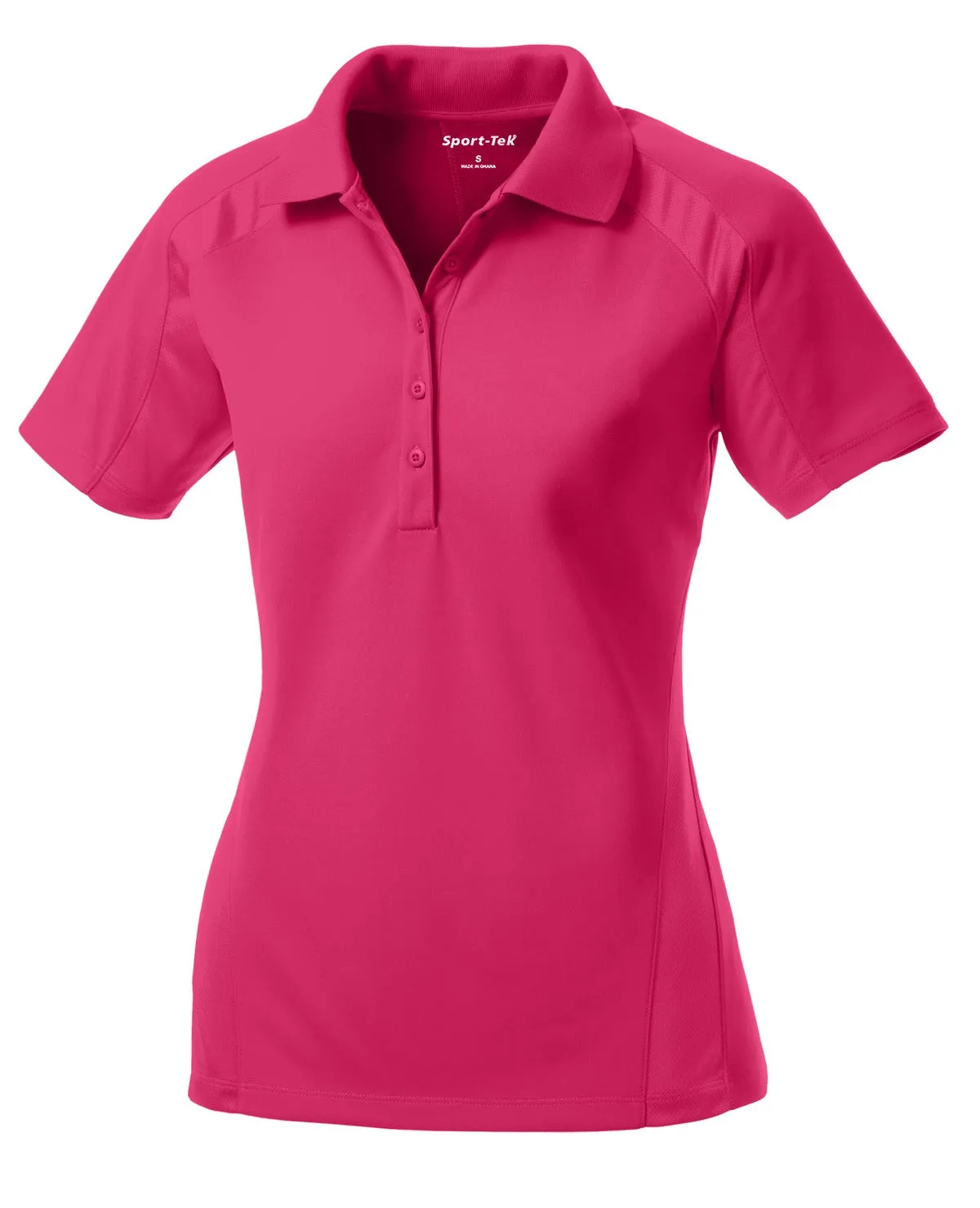Sport-Tek Women's Dri-Mesh Pro Polo. L474 Pink Raspberry