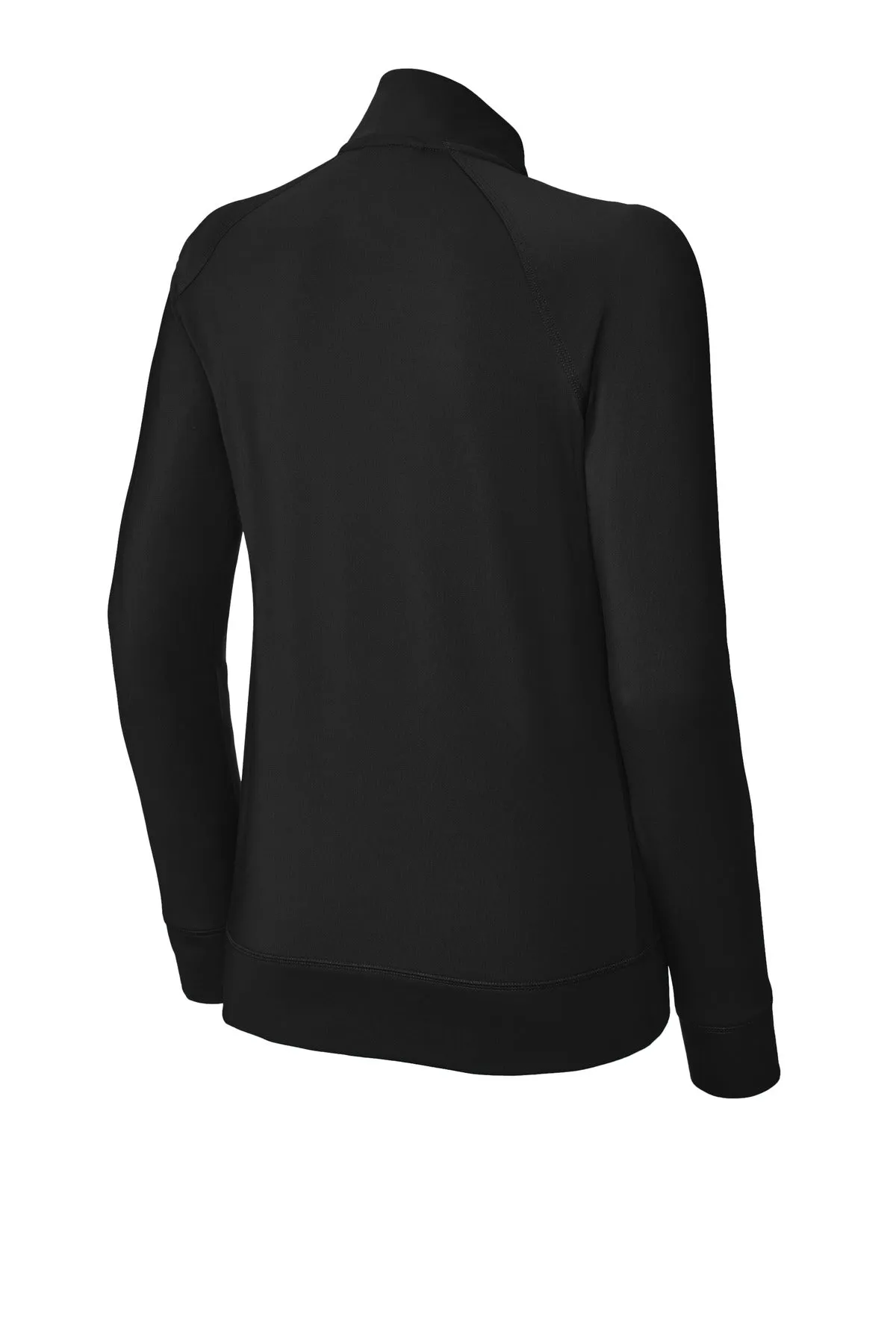 Sport-Tek Women's Sport-Wick Stretch Full-Zip Cadet Jacket LST857 Black