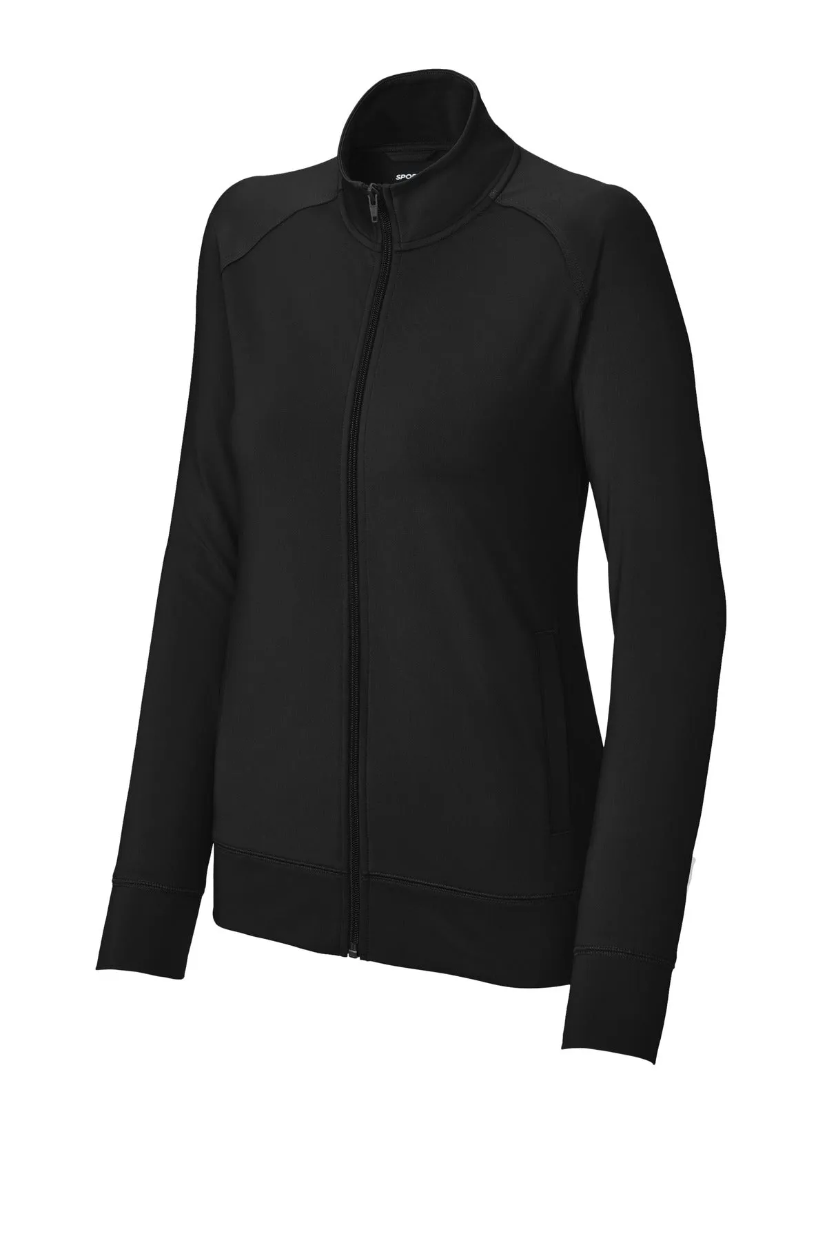 Sport-Tek Women's Sport-Wick Stretch Full-Zip Cadet Jacket LST857 Black