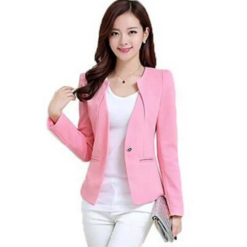 Spring Women Slim Blazer Coat Fashion Casual Jacket Long Sleeve One Button Suit Ladies Blazers Work Wear BN1005BN