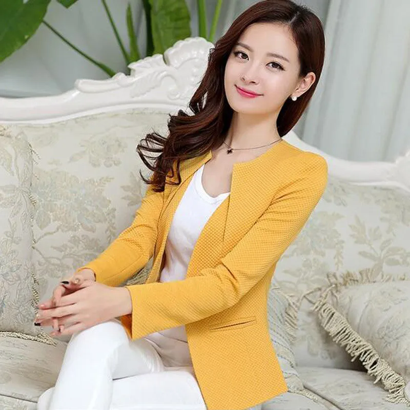 Spring Women Slim Blazer Coat Fashion Casual Jacket Long Sleeve One Button Suit Ladies Blazers Work Wear BN1005BN
