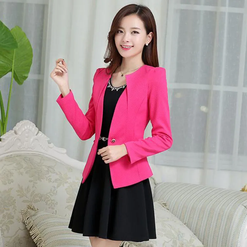 Spring Women Slim Blazer Coat Fashion Casual Jacket Long Sleeve One Button Suit Ladies Blazers Work Wear BN1005BN