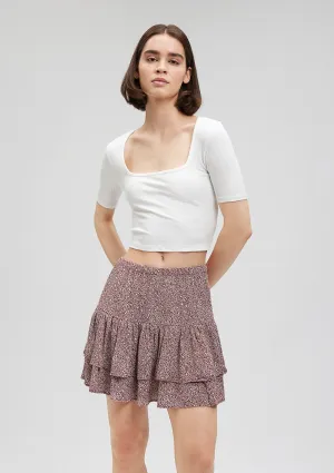 Square Neck Cropped White T-Shirt