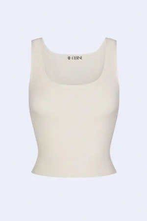 Square Neck Tank in Cream