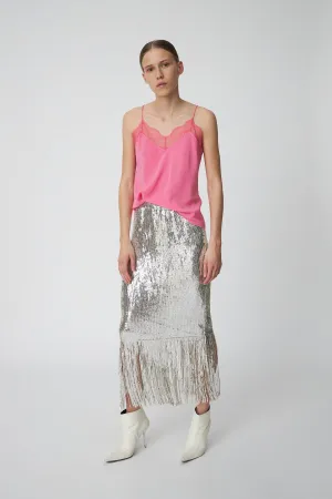 Stella Nova Sequins Fringes Skirt - Silver