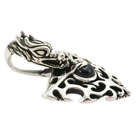 Sterling Silver Dragon Flame Pendant