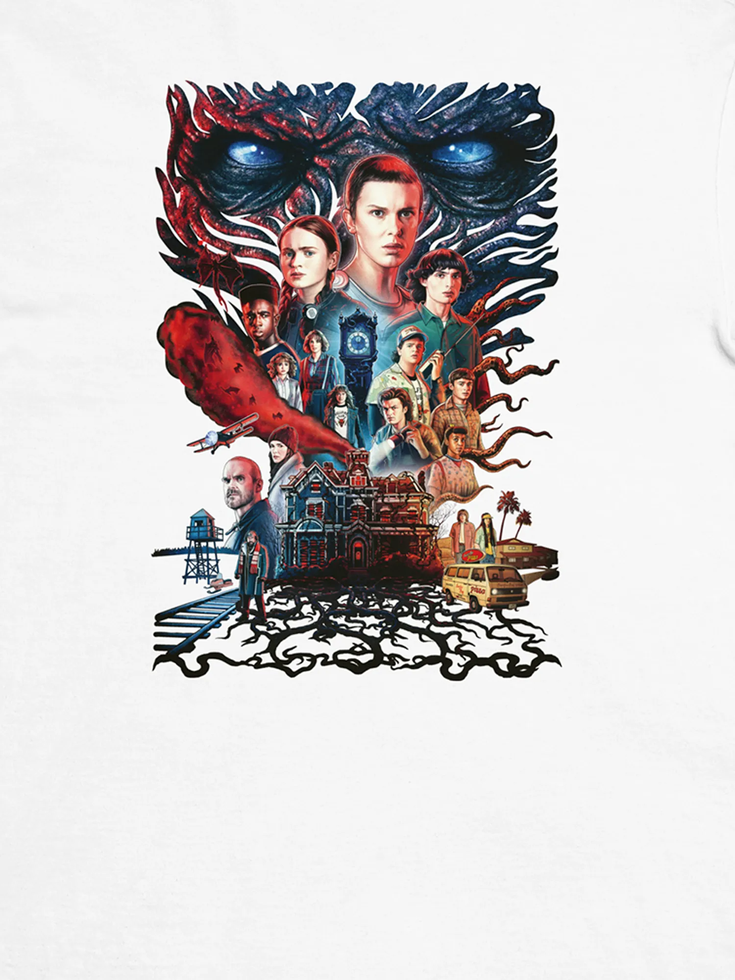 Stranger Things x Kyle Lambert Unisex Premium Tee [White]
