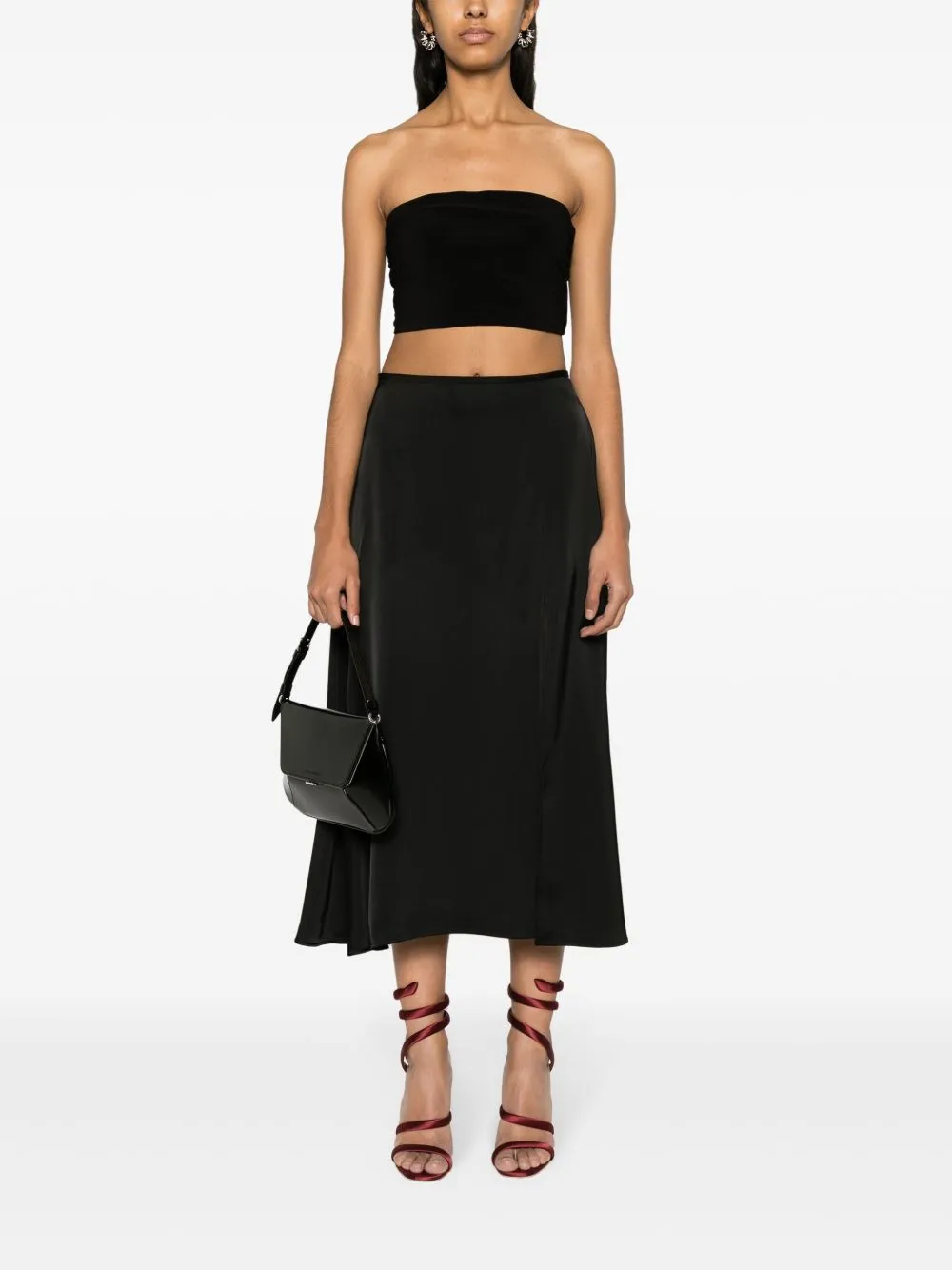 Strapless cropped top