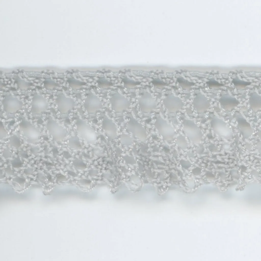 Stretch Torchon Lace #100 Pale Silver