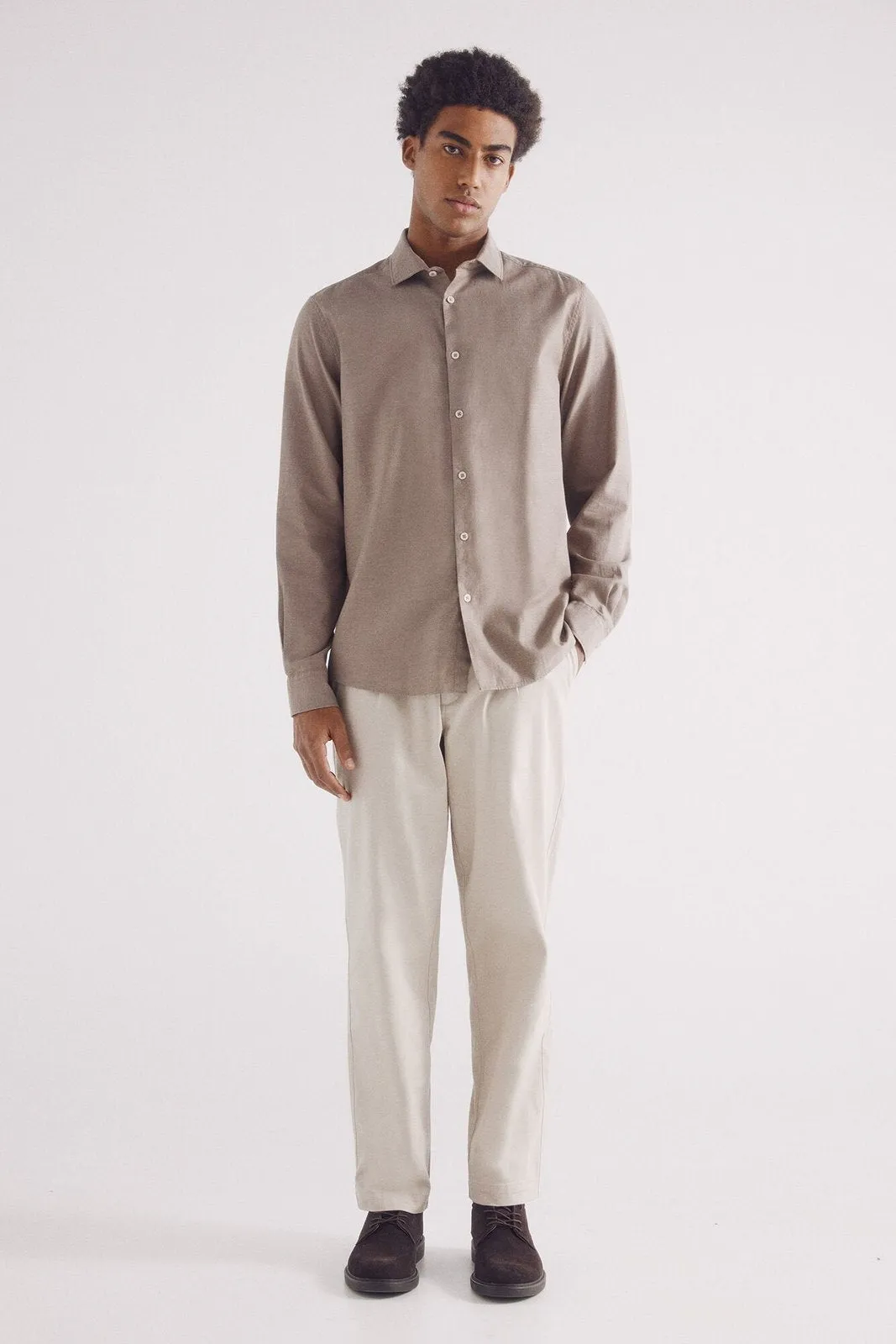 Structured dress shirt - Sand