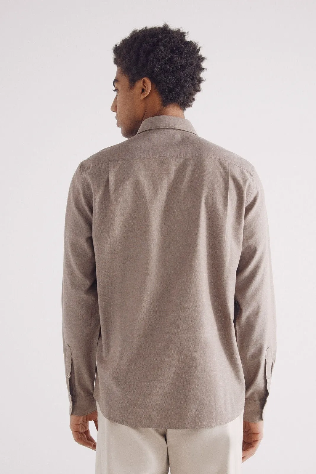Structured dress shirt - Sand