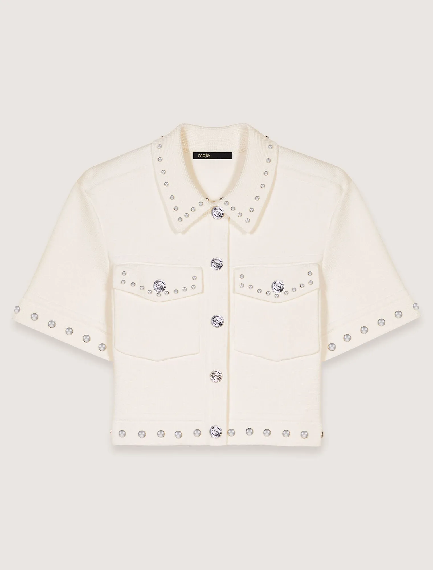 Studded cropped cardigan