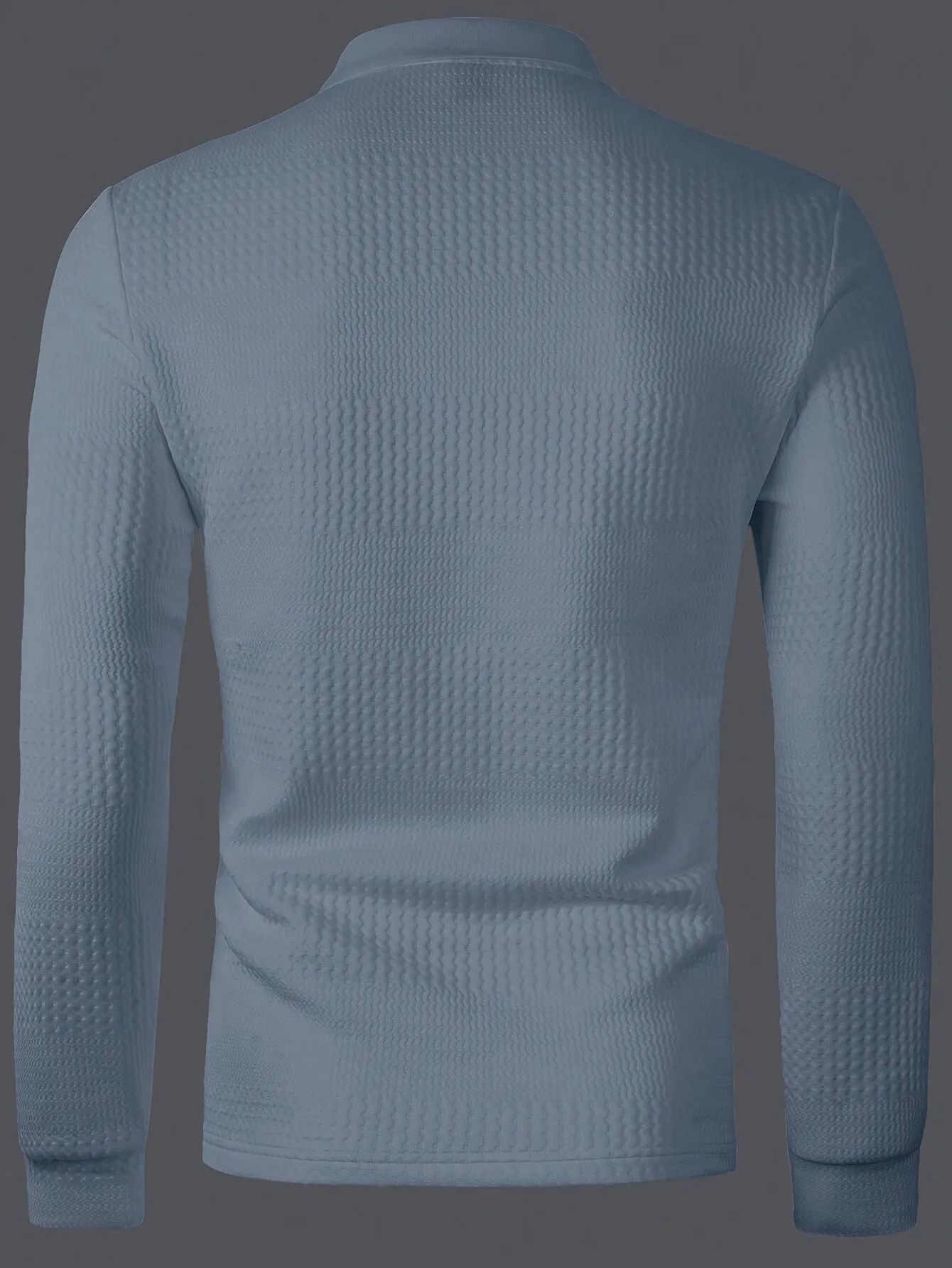 Stylish Solid Jacquard Men's T-Shirt with Collar