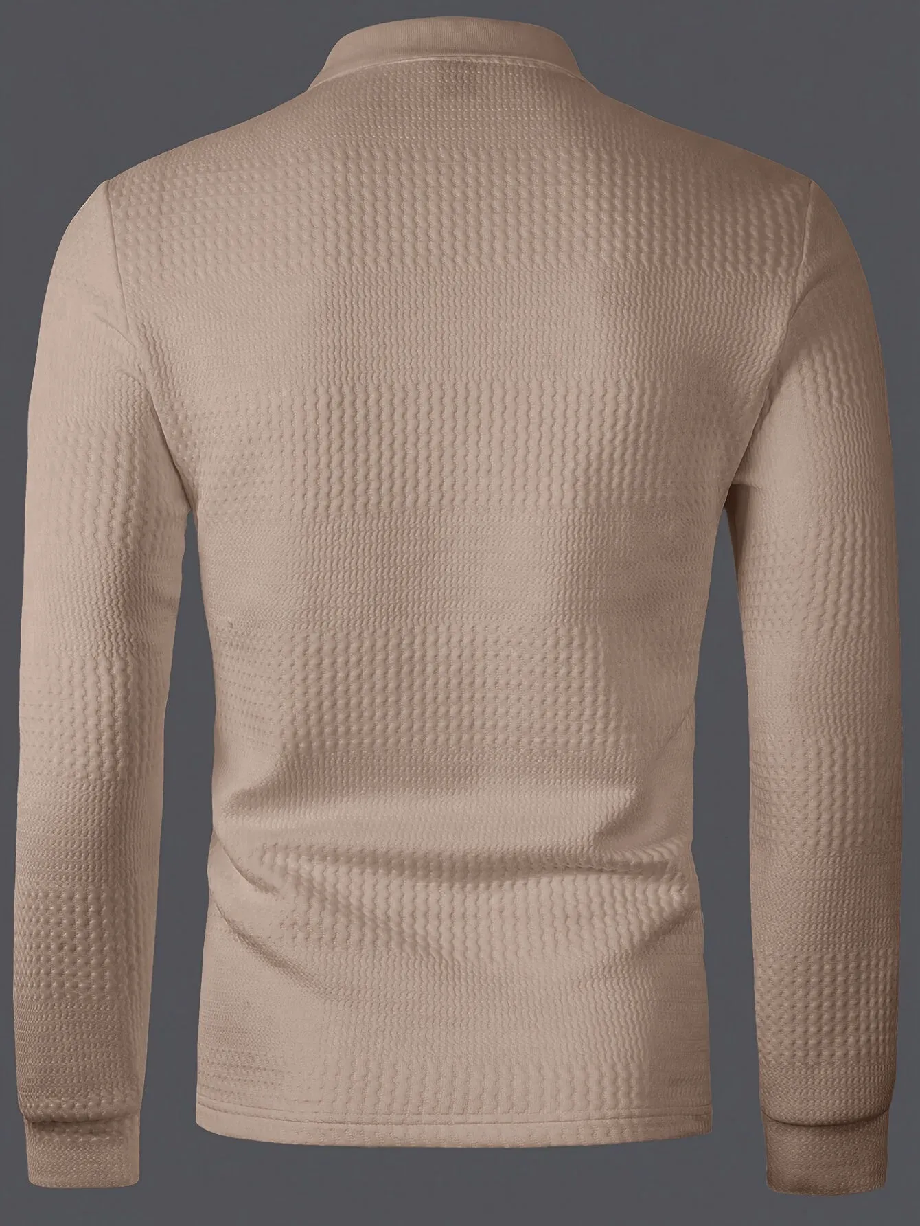 Stylish Solid Jacquard Men's T-Shirt with Collar