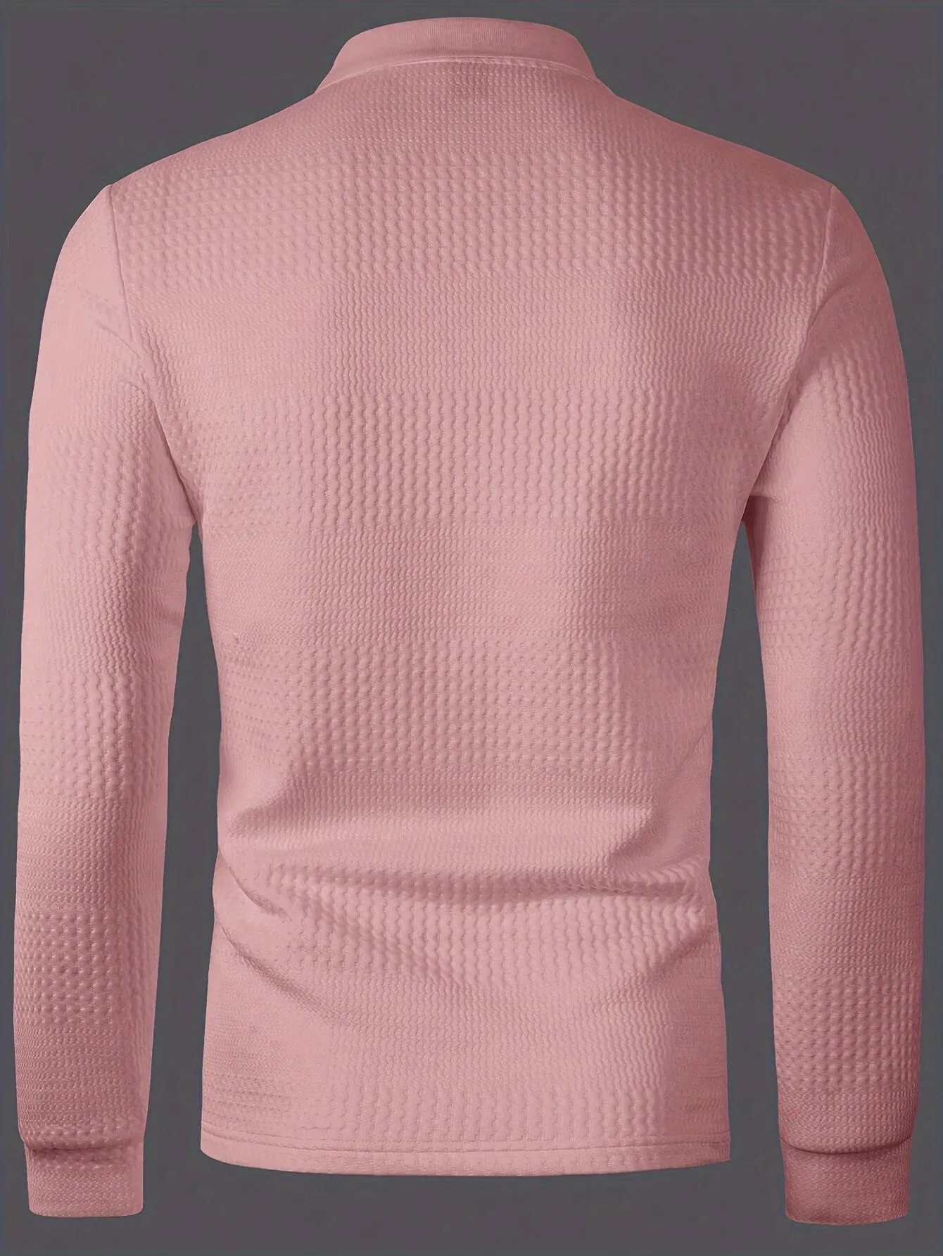 Stylish Solid Jacquard Men's T-Shirt with Collar