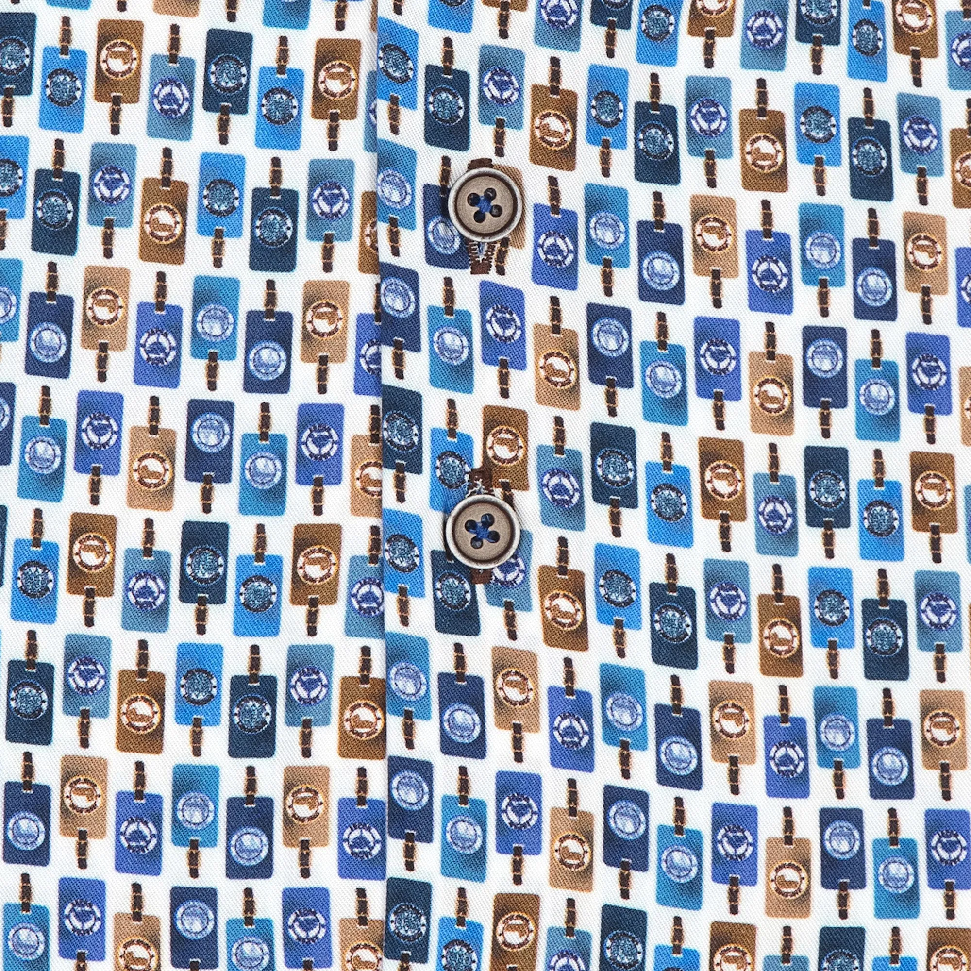 Suitcase label print tencel shirt