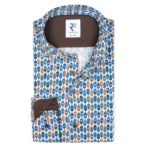 Suitcase label print tencel shirt