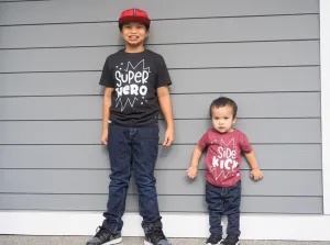 Super Hero or Sidekick Sibling Pregnancy Announcement Bodysuit or Kids Tee