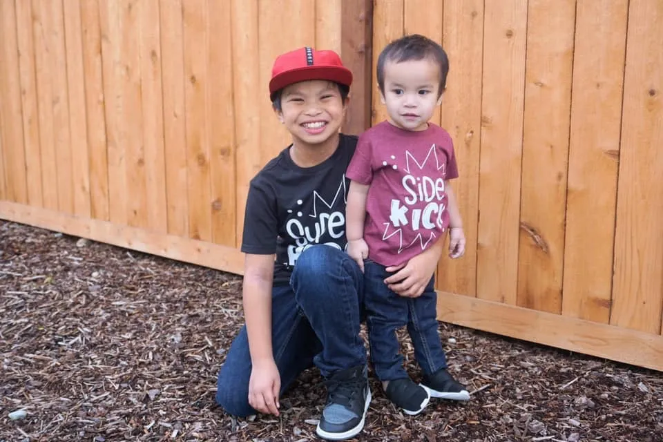 Super Hero or Sidekick Sibling Pregnancy Announcement Bodysuit or Kids Tee
