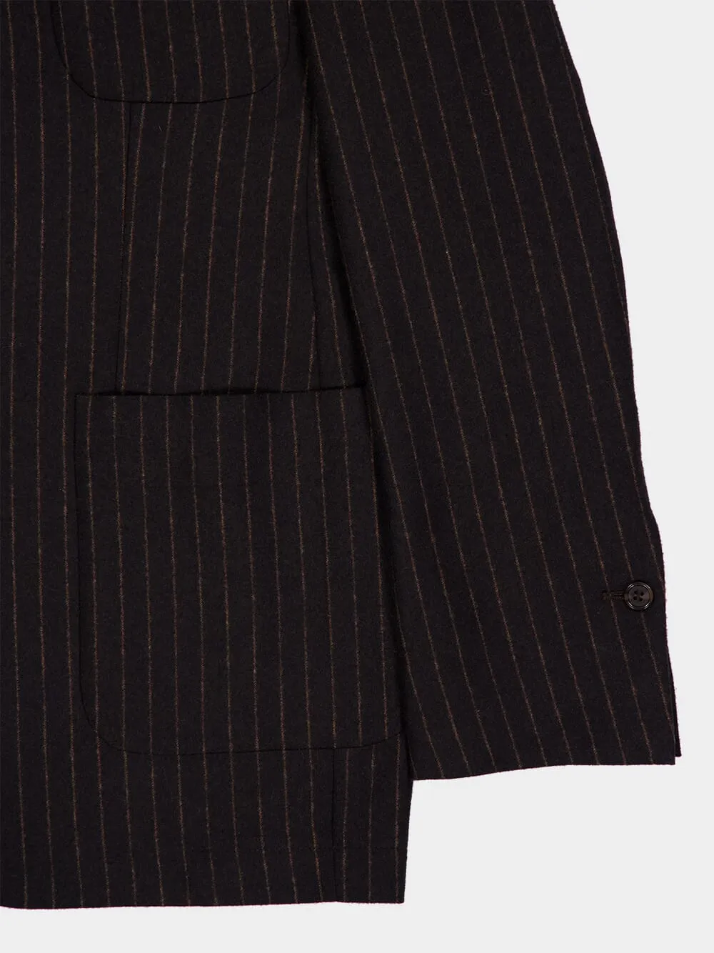 Tansy Coffee Bean Striped Blazer with Internal Detail