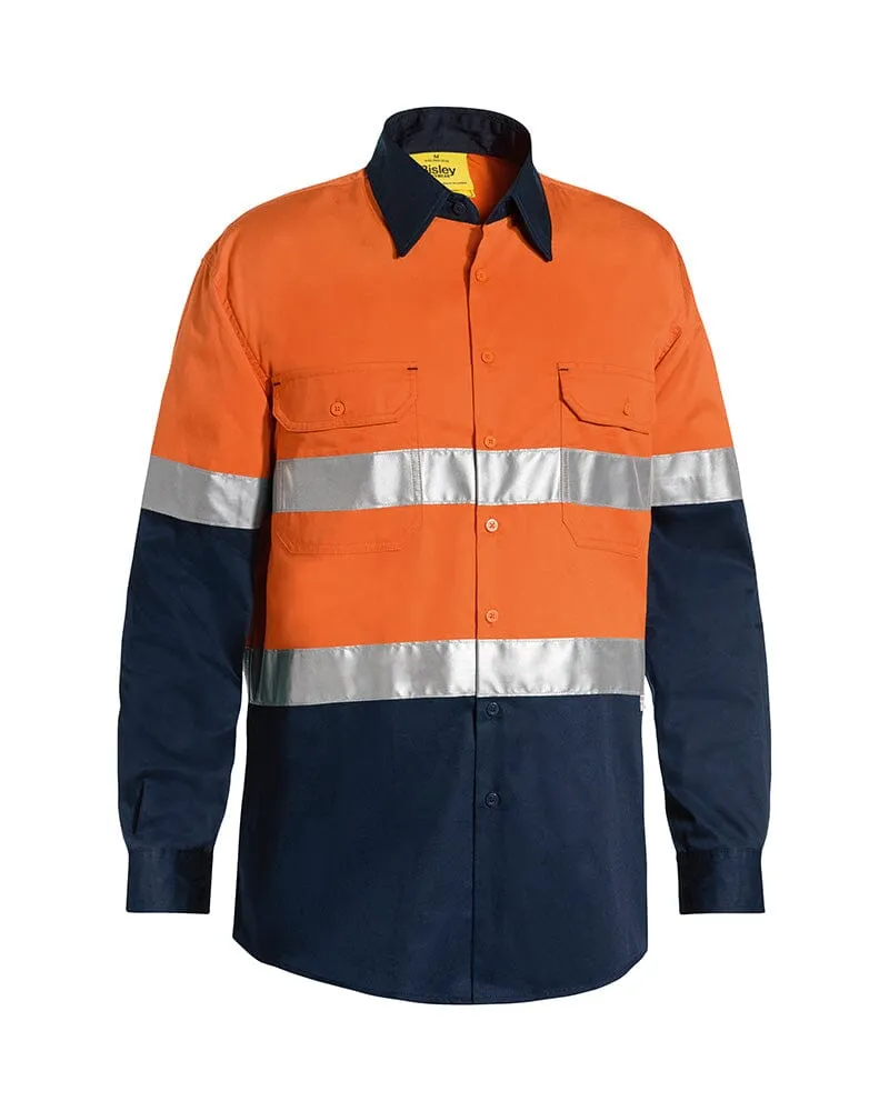 Taped Hi Vis Cool Lightweight LS Shirt * - Orange/Navy
