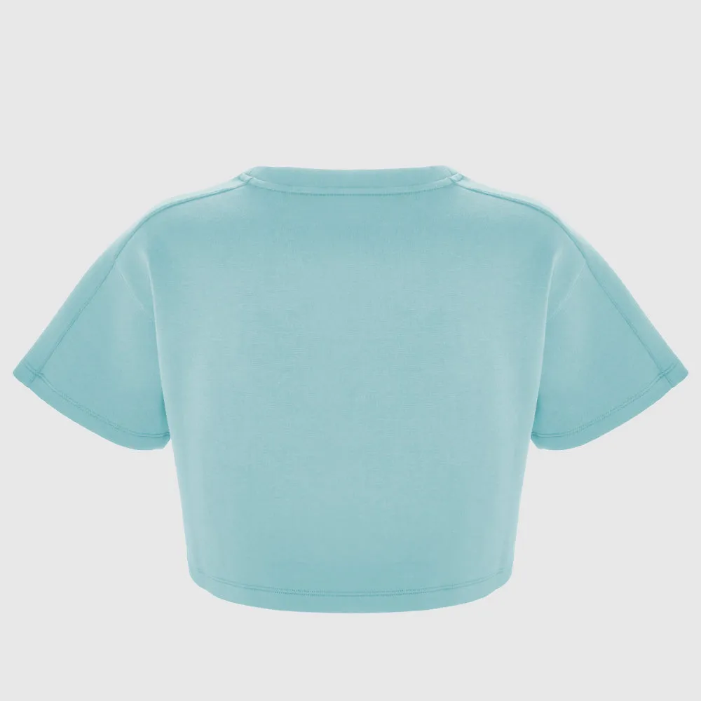 Teal Oversized Athletic Cropped Tonal T-Shirt