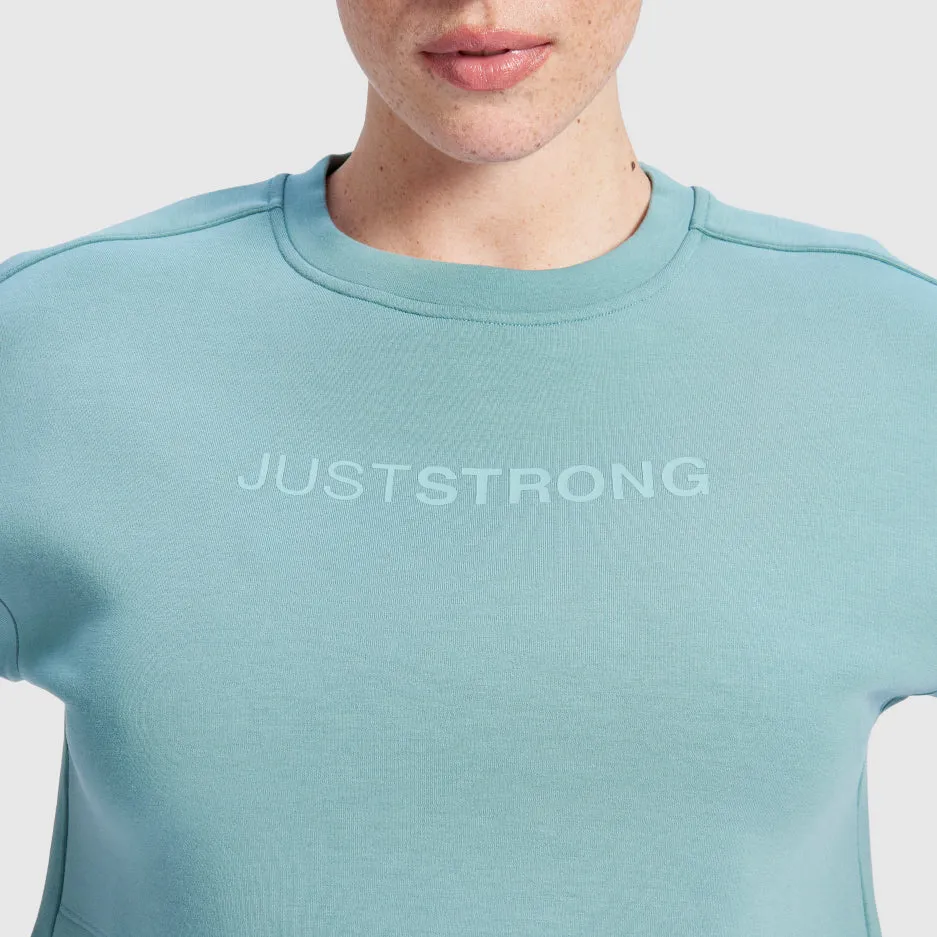 Teal Oversized Athletic Cropped Tonal T-Shirt