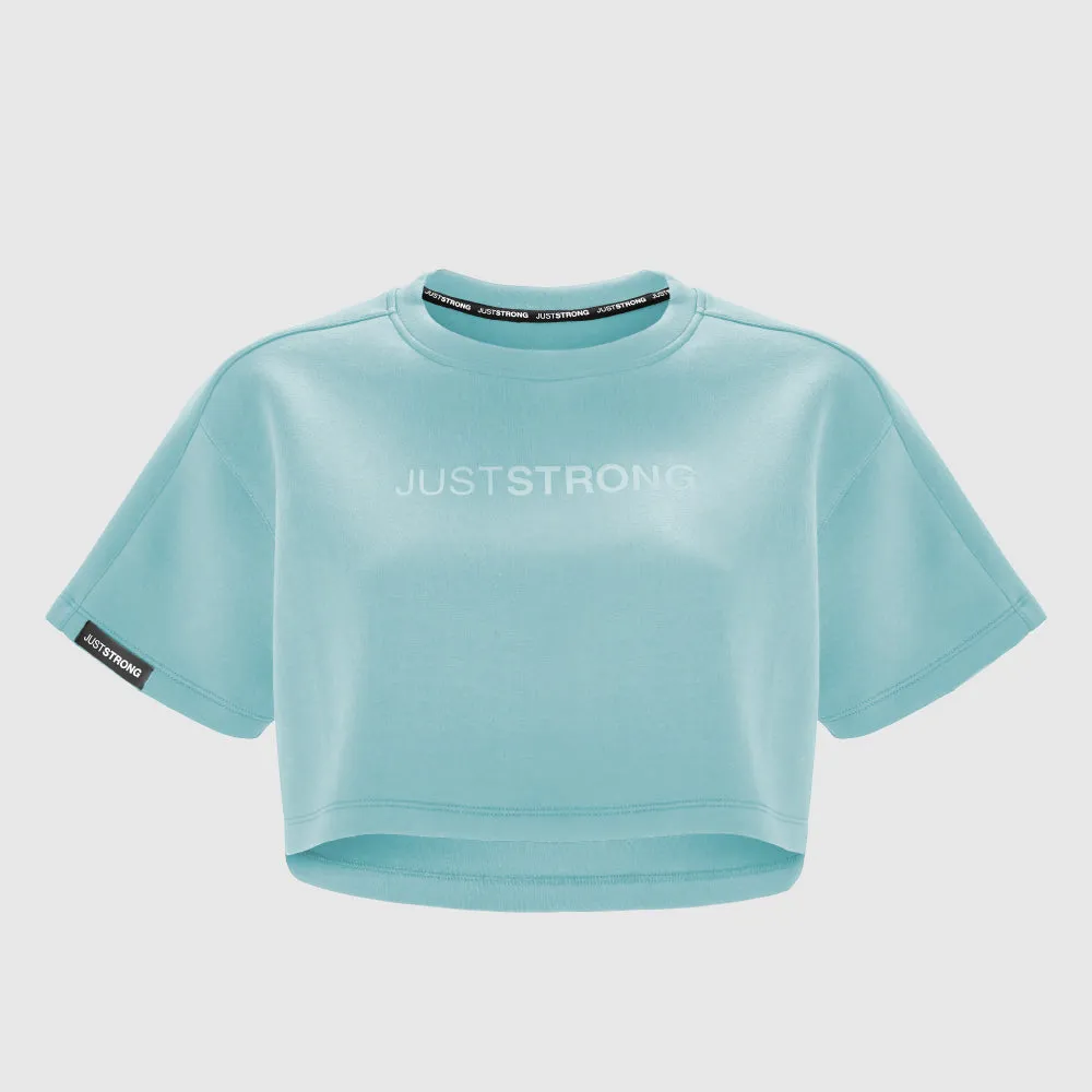 Teal Oversized Athletic Cropped Tonal T-Shirt