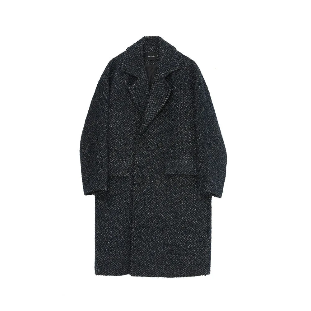 Textured Double-Breasted Overcoat