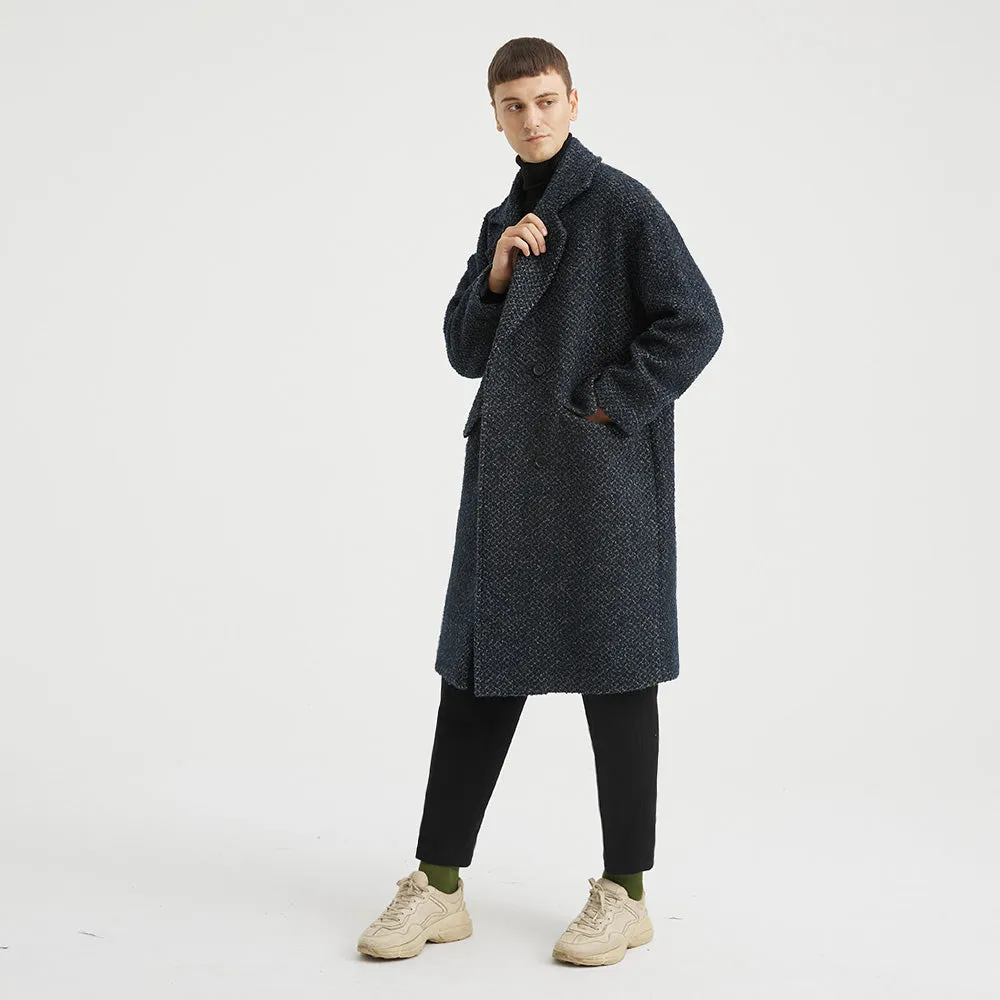 Textured Double-Breasted Overcoat