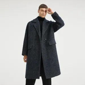 Textured Double-Breasted Overcoat