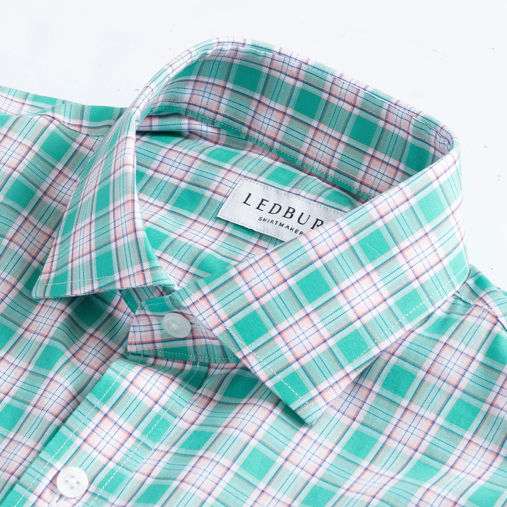 The Aqua Green Linlaw Check Custom Shirt