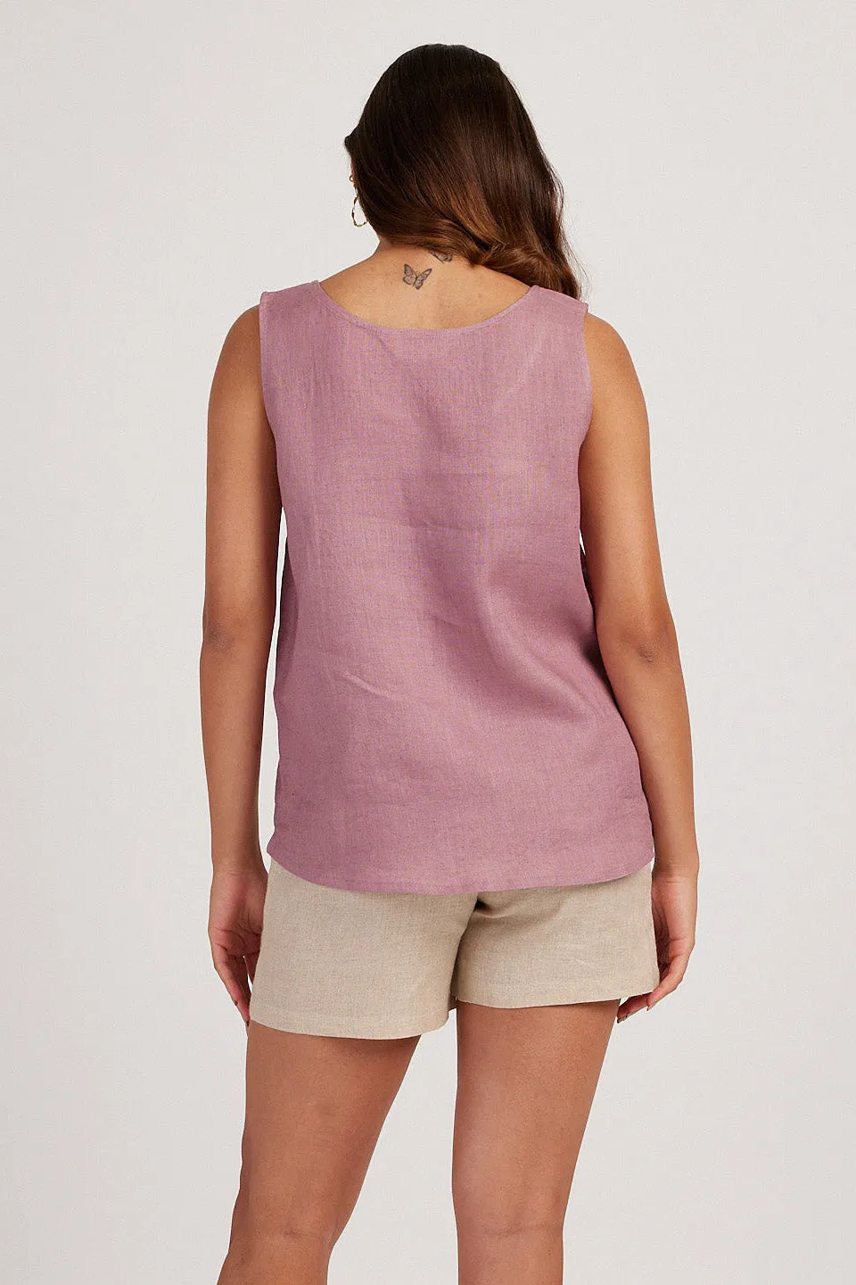 The Linen Round Neck Tank