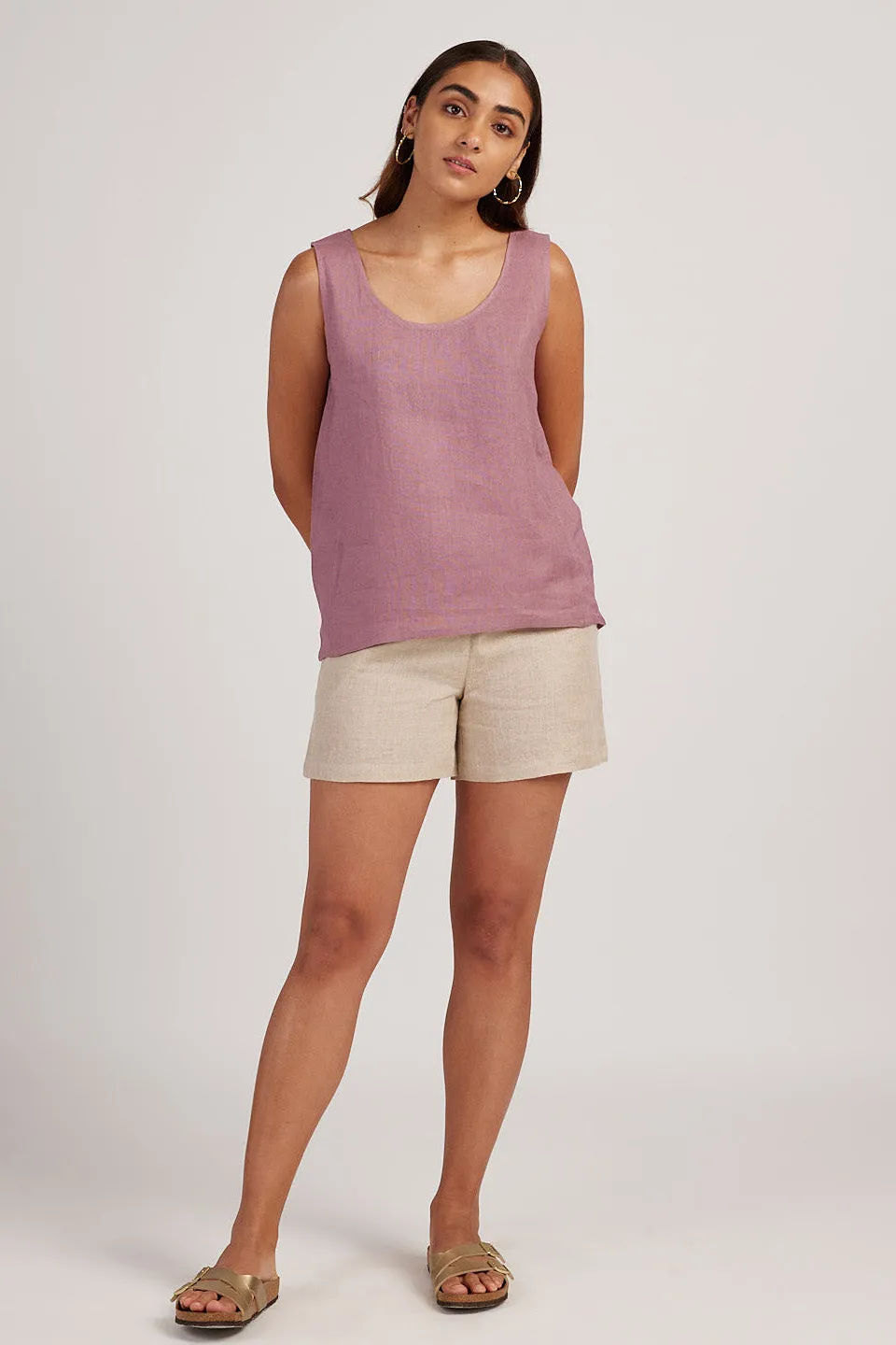 The Linen Round Neck Tank