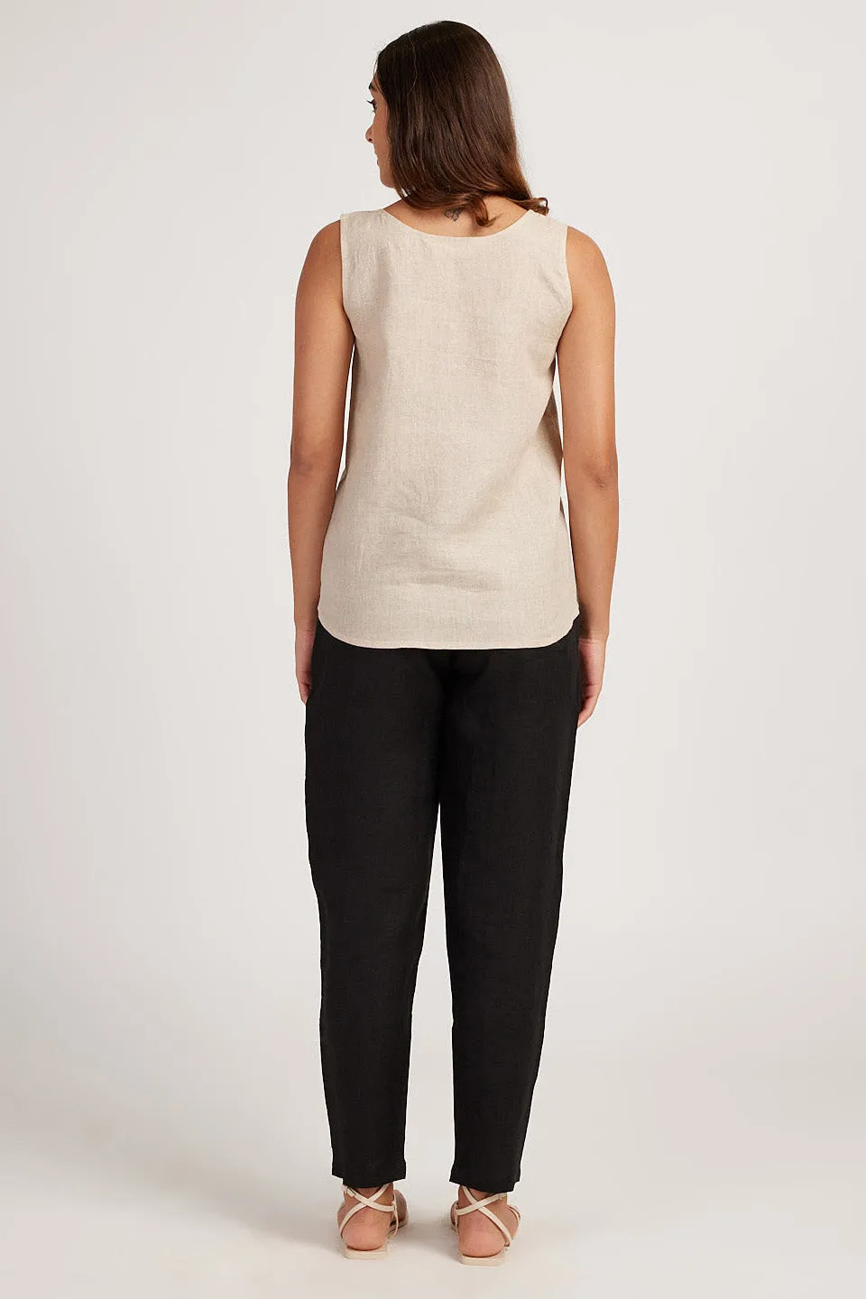 The Linen Round Neck Tank