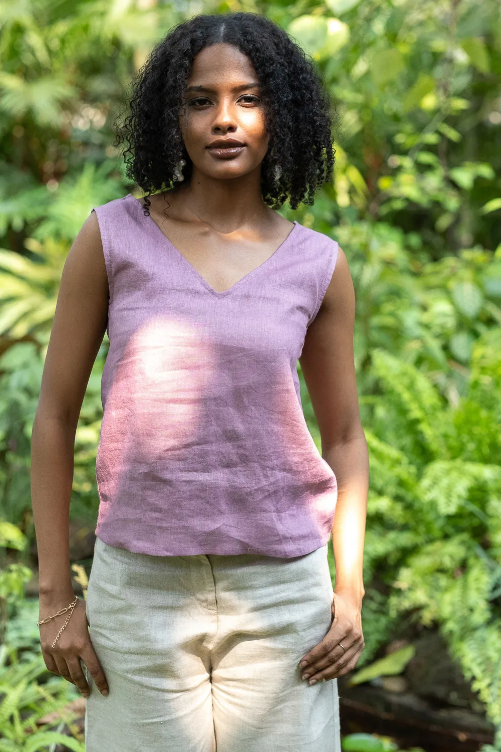The Linen V Neck Tank