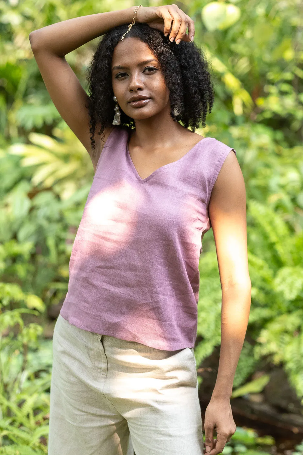 The Linen V Neck Tank