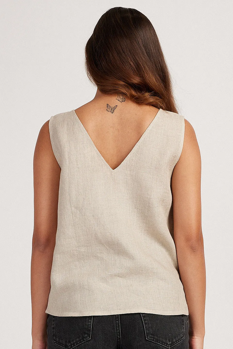 The Linen V Neck Tank