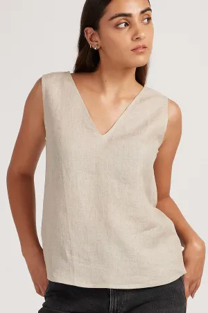 The Linen V Neck Tank