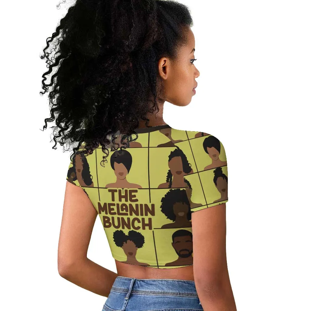 The Melanin Bunch African Raglan Cropped T shirt Afro Black People DT03