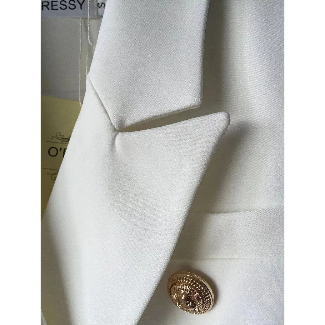 The Priscilla Slim Fit Blazer - Pearl