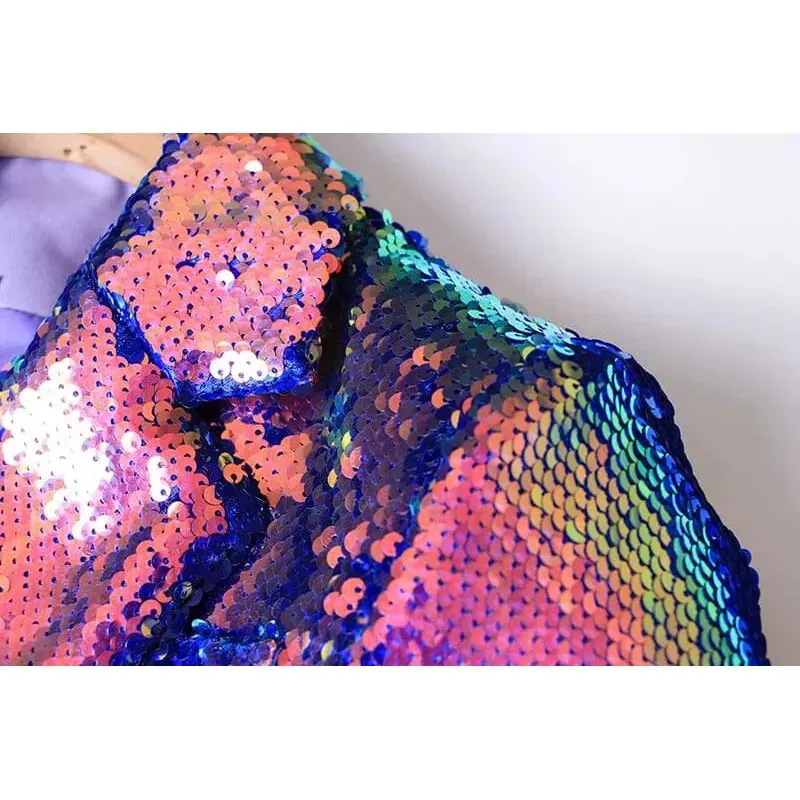 The Technicolor Sequin Long Sleeve Blazer