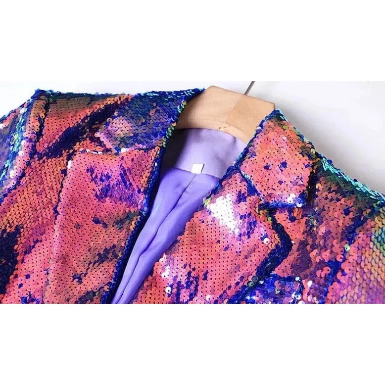 The Technicolor Sequin Long Sleeve Blazer