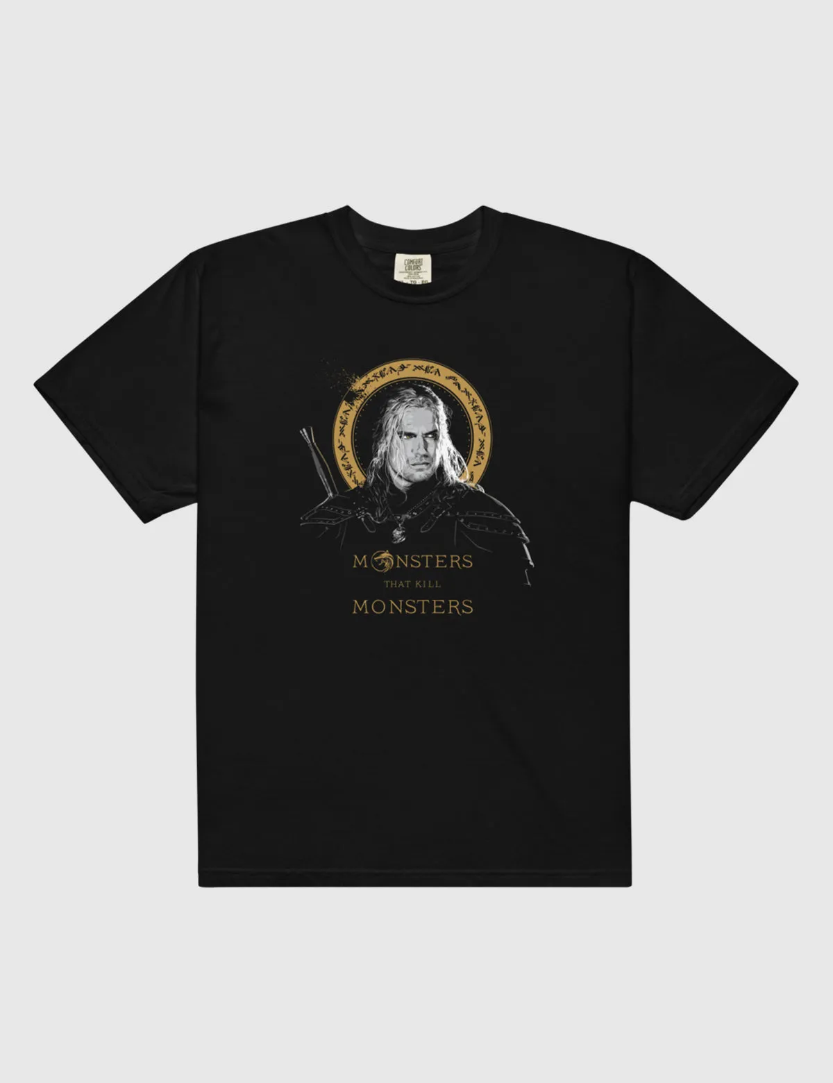 The Witcher Monsters That Kill Monsters Men’s Garment-dyed Heavyweight T-shirt [Black]