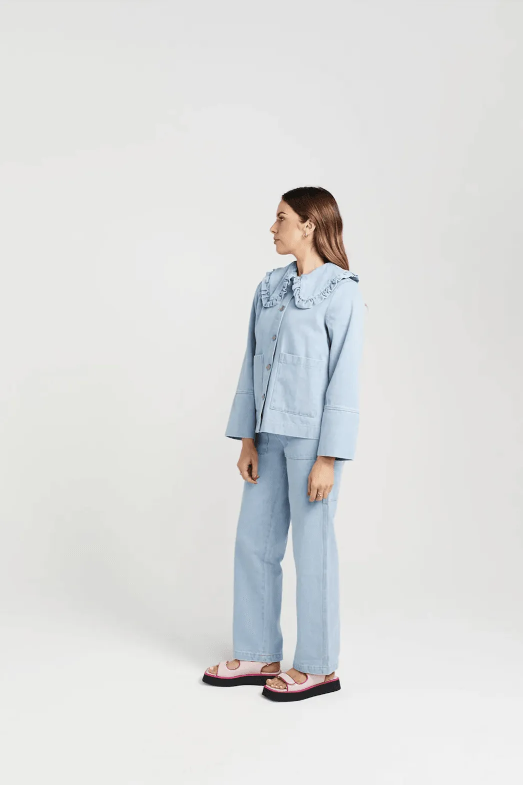 THING THING Embark Denim Shacket - Stone Wash Denim