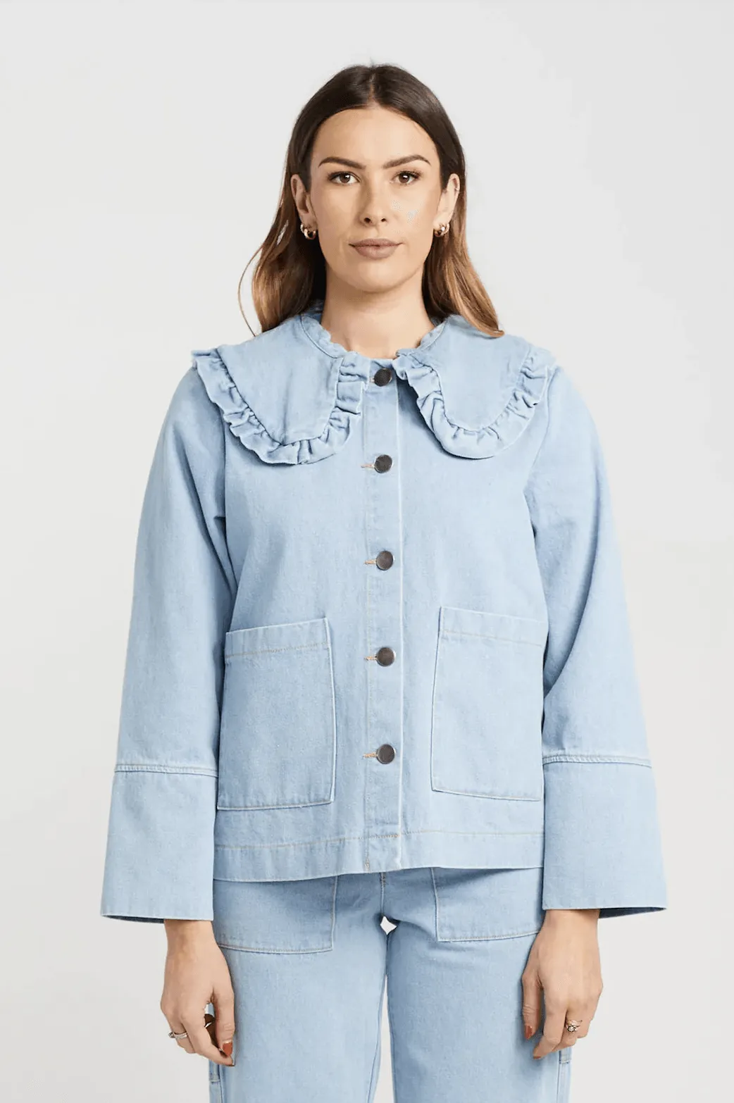 THING THING Embark Denim Shacket - Stone Wash Denim