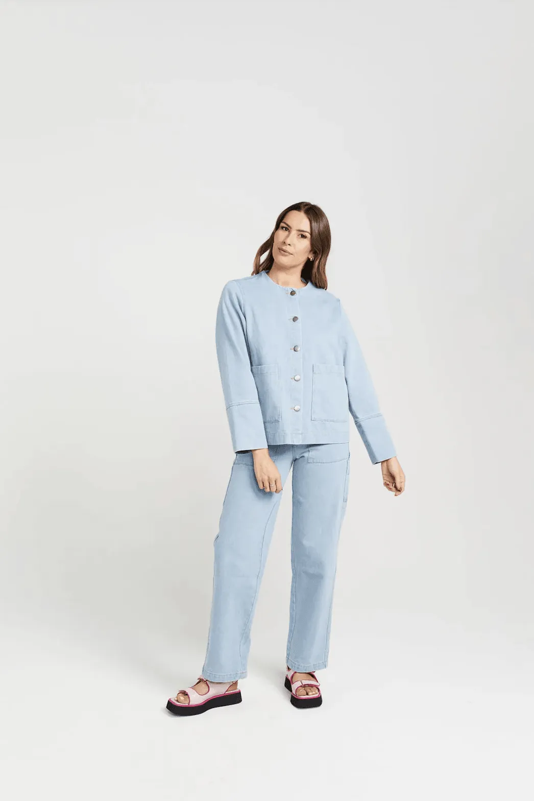 THING THING Embark Denim Shacket - Stone Wash Denim