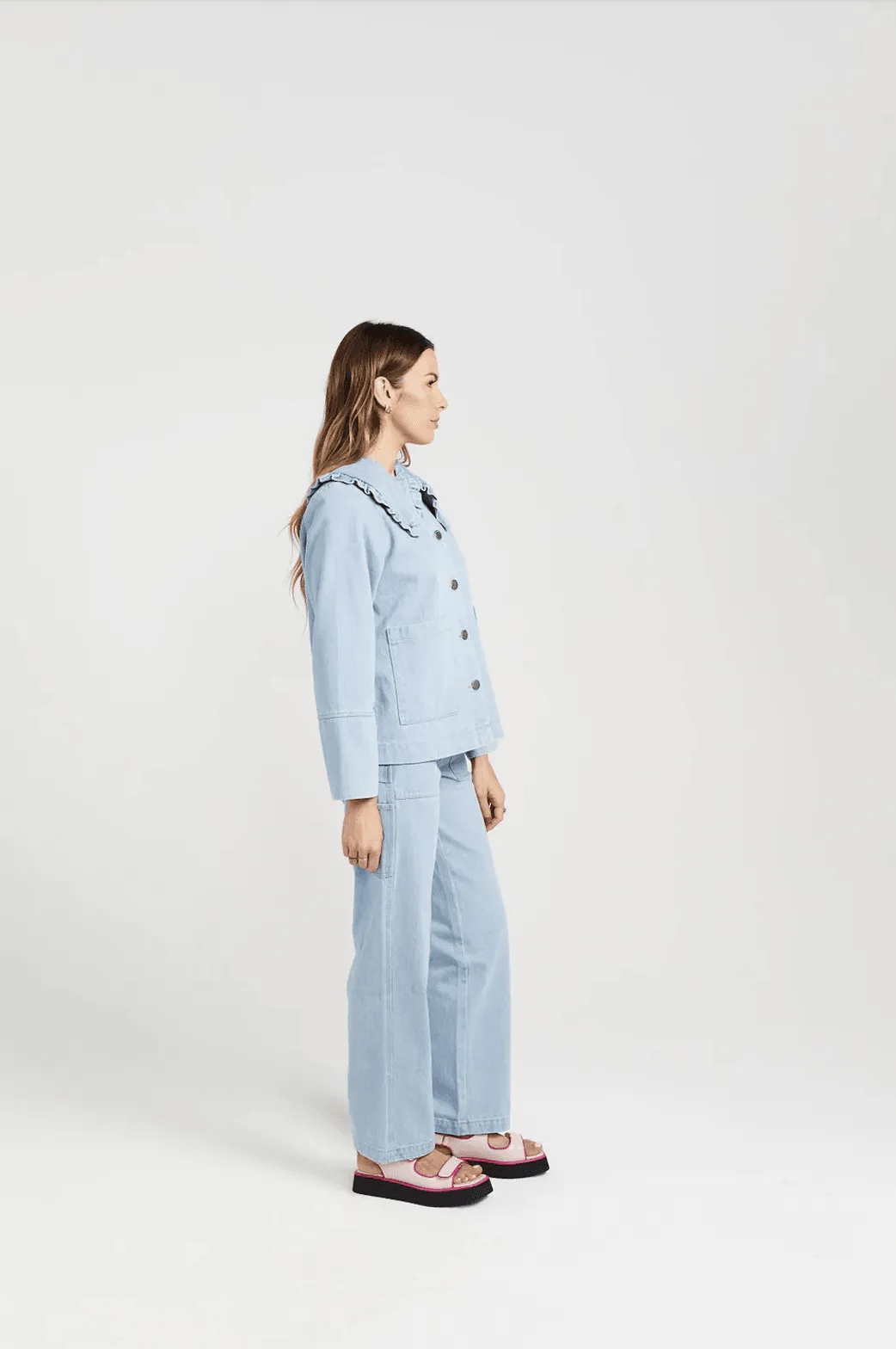 THING THING Embark Denim Shacket - Stone Wash Denim